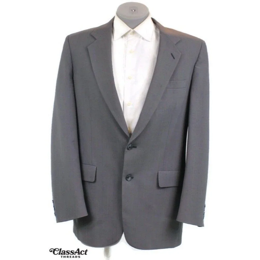 Kuppenheimer 2 Piece Suit Mens Gray Striped Wool 2 Btn 40L Pleated Fronts 36" W - Picture 3 of 9
